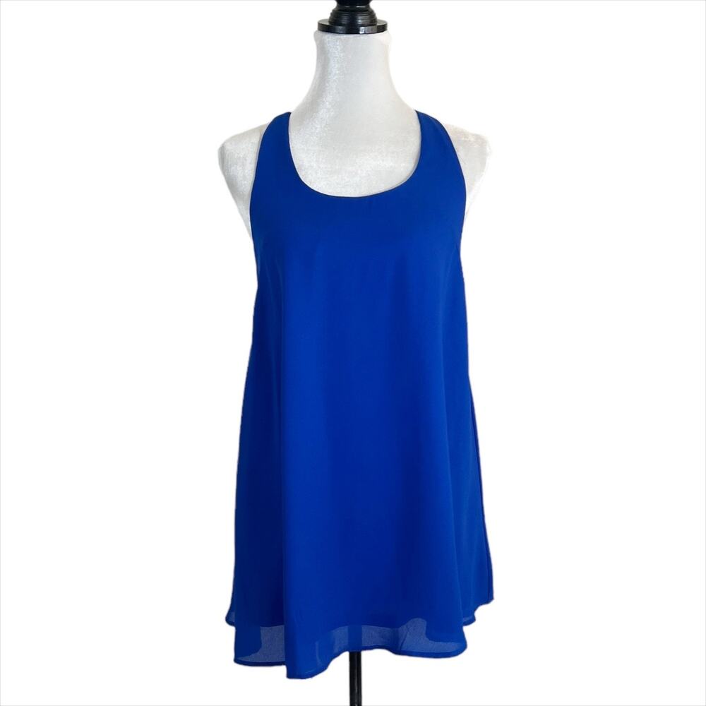 NWT GB Gianni Bini Blue Sleeveless Mini Dress With Strappy Back Size XS